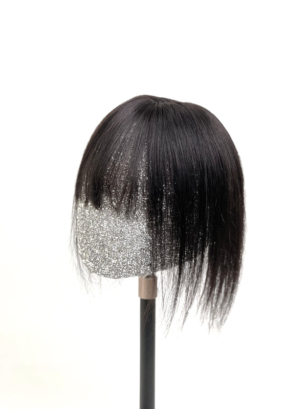 Mona-B Handmade Human Hair Topper with Hair Bangs