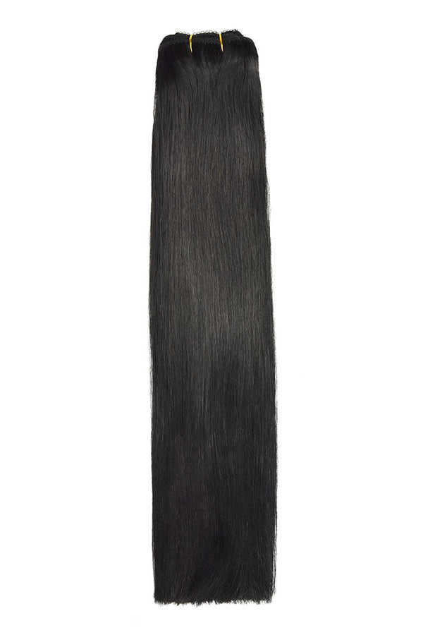 Remy Royale Double Drawn  Human Hair Weft Weave  Extensions - Jet Black (#1)