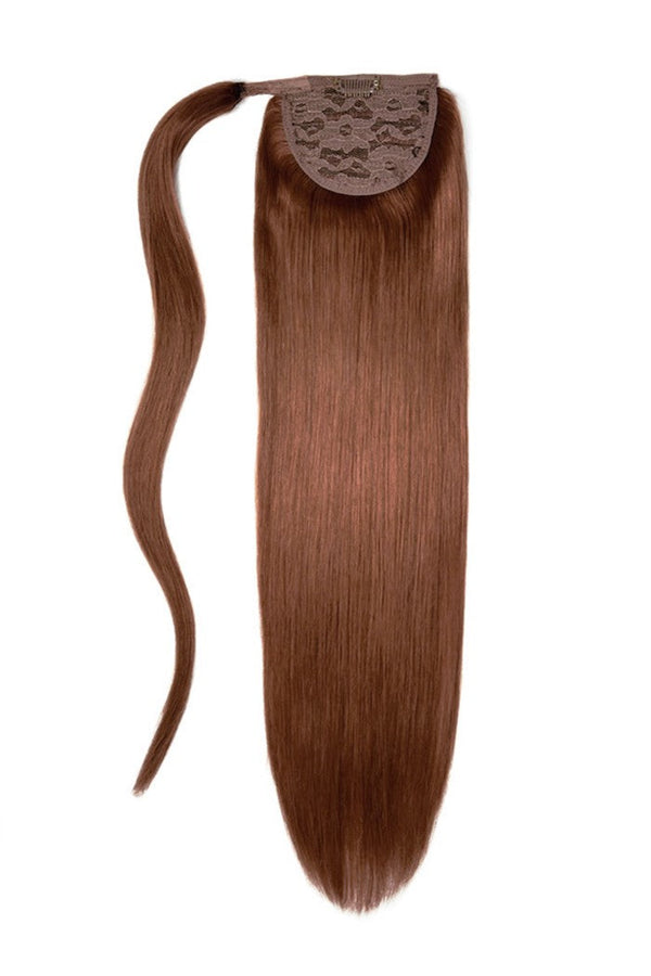 Dark Auburn/Copper Red (#33) Straight Up Wrap Around Ponytail Extension