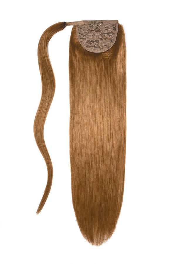 Light Auburn (#30) Straight Up Wrap Around Ponytail Extension